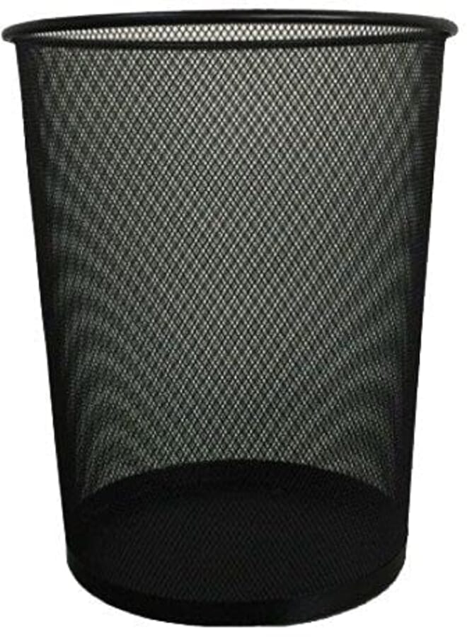 one year warranty_Partner Metal Mesh Waste Bin Round Large Black5643453800